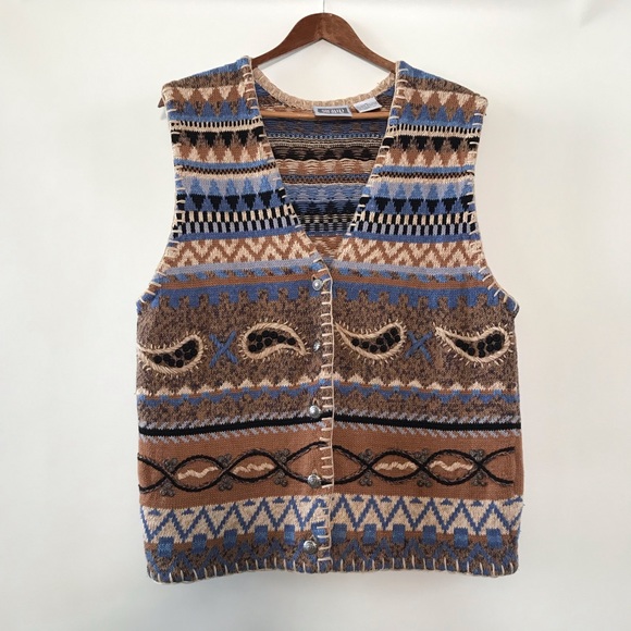 Vintage SIGRID OLSEN Knit Sweater Vest - Picture 2 of 8